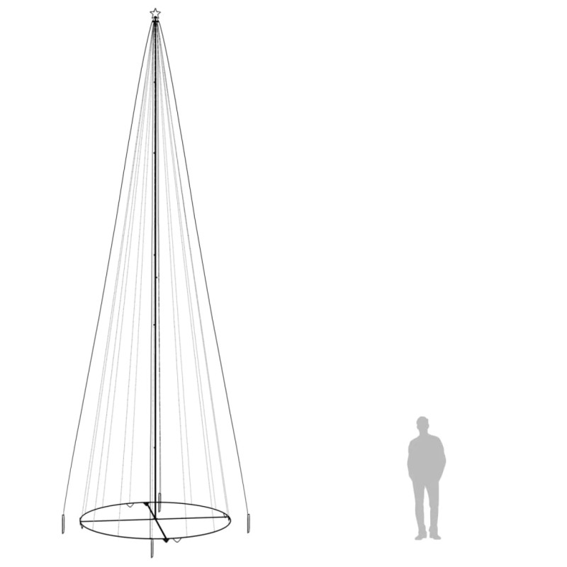 Choinka stożkowa, 1134 niebieskich diod LED, 230x800 cm