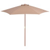 Parasol ogrodowy na drewnianym słupku, 270 cm, taupe