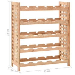 Stojak na 25 butelek wina, lite drewno orzechowe, 63x25x73 cm