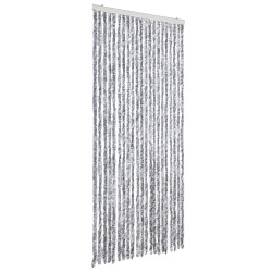 Zasłona na owady, szarość i biel, 90x220 cm, szenil
