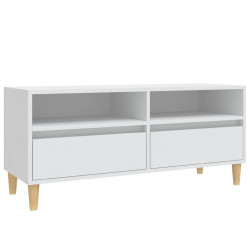 Szafka pod TV, biała, 100x34,5x44,5 cm, materiał drewnopochodny