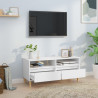 Szafka pod TV, biała, 100x34,5x44,5 cm, materiał drewnopochodny