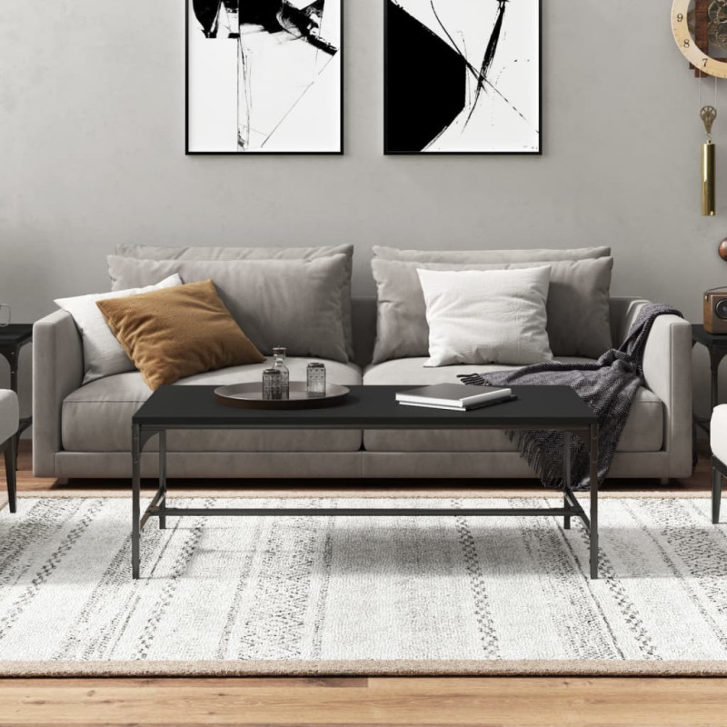 Stolik kawowy, czarny, 80x50x35 cm, materiał drewnopochodny