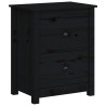 Szafki nocne, 2 szt., czarne, 50x35x61,5 cm, drewno sosnowe