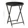 Stolik herbaciany, czarny, 60 cm, rattan PE i szkło hartowane