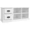 Szafka pod TV, wysoki połysk, biała, 102x35,5x47,5 cm