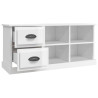 Szafka pod TV, wysoki połysk, biała, 102x35,5x47,5 cm