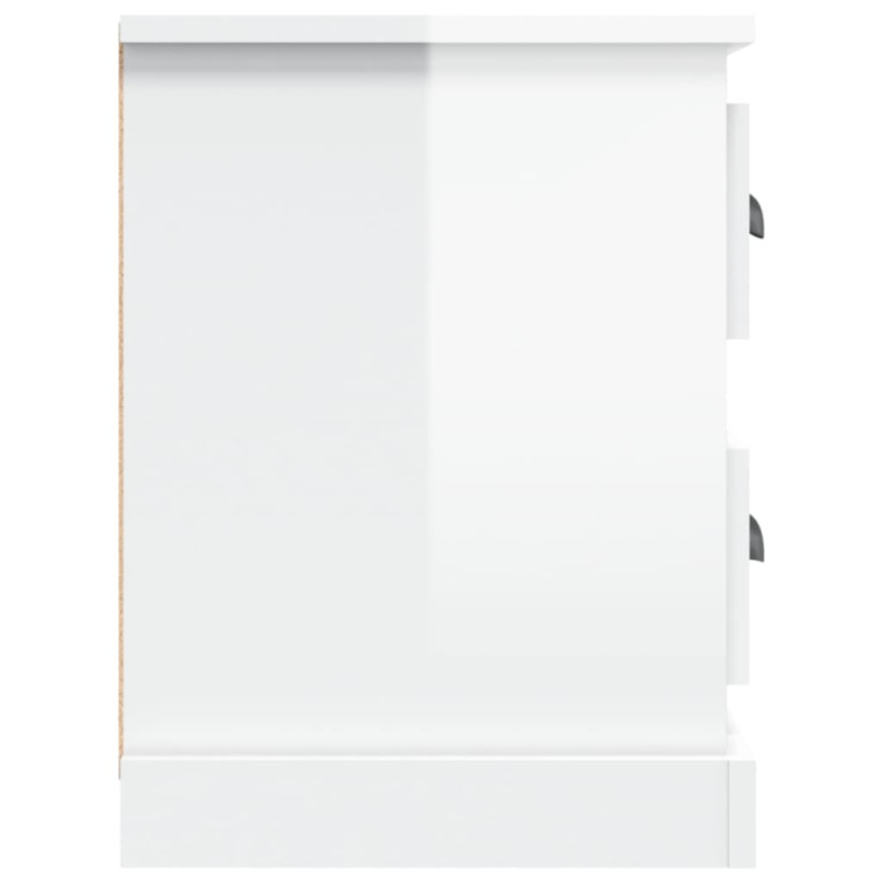 Szafka pod TV, wysoki połysk, biała, 102x35,5x47,5 cm