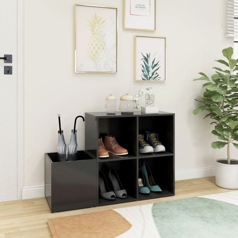 Szafka na buty, szara, 105x35,5x70 cm, materiał drewnopochodny
