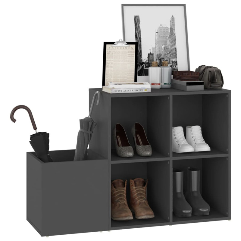Szafka na buty, szara, 105x35,5x70 cm, materiał drewnopochodny