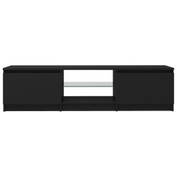 Szafka pod TV z oświetleniem LED, czarna, 140x40x35,5 cm