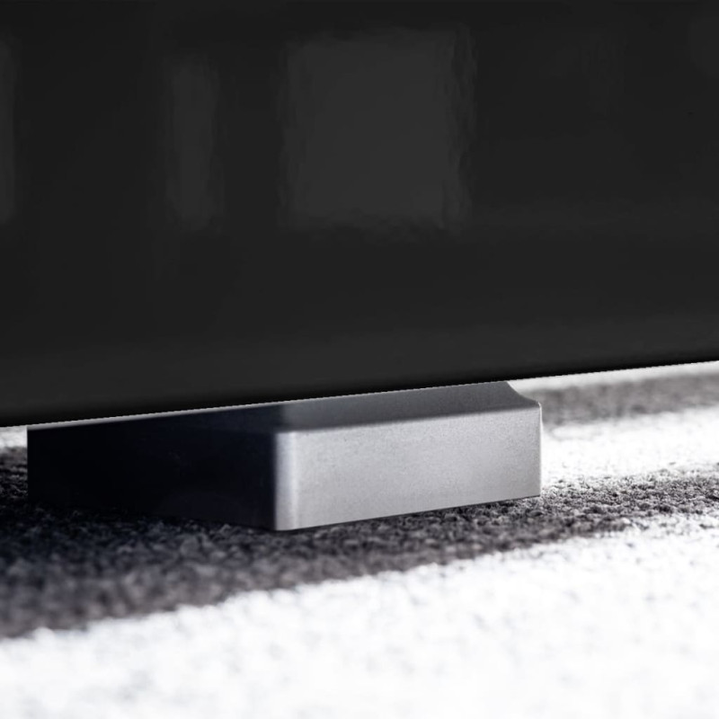 Meblościanka z LED pod TV, 5 elementów, czarna na wysoki połysk