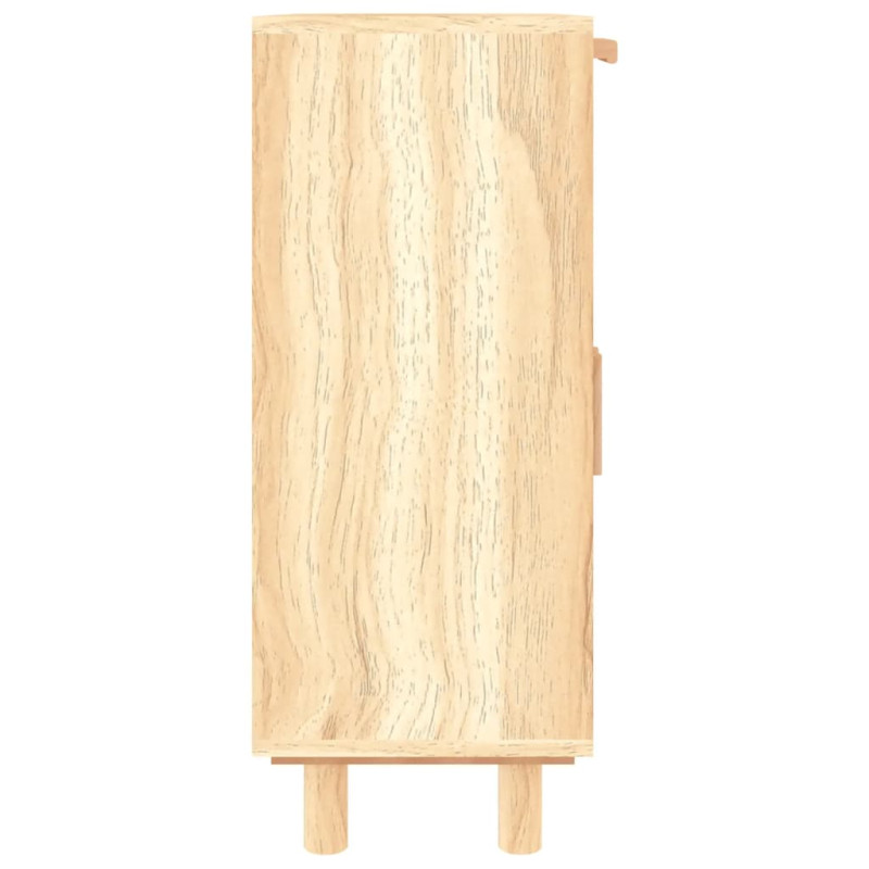 Szafka, brązowa, 60x30x75 cm, lita sosna i naturalny rattan