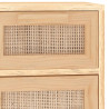 Szafka, brązowa, 60x30x75 cm, lita sosna i naturalny rattan