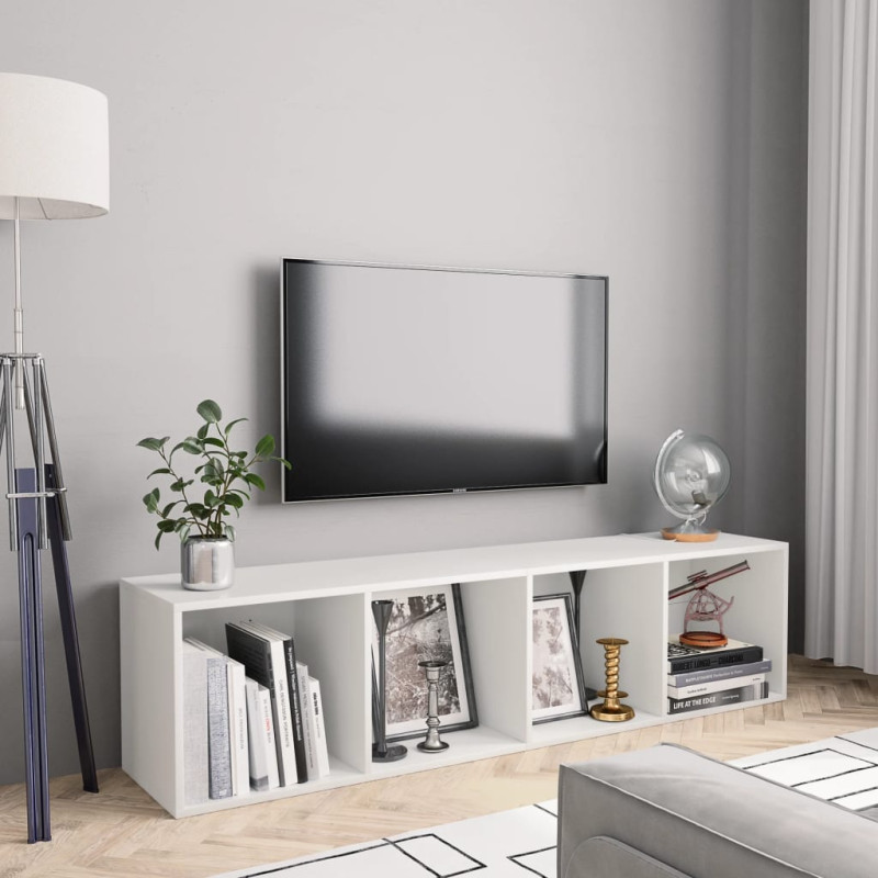 Regał na książki/szafka TV, biały, 143x30x36 cm