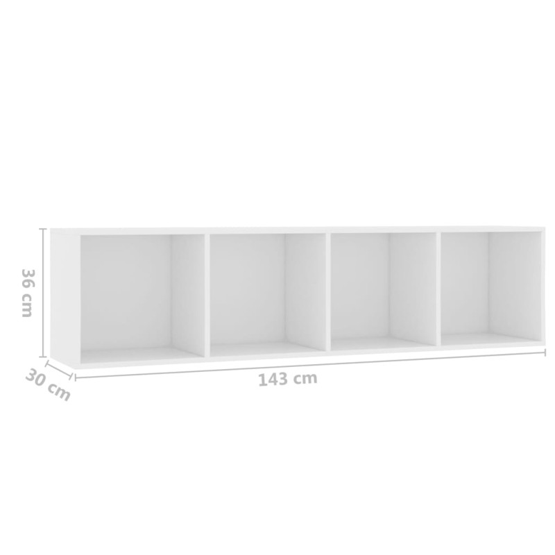 Regał na książki/szafka TV, biały, 143x30x36 cm