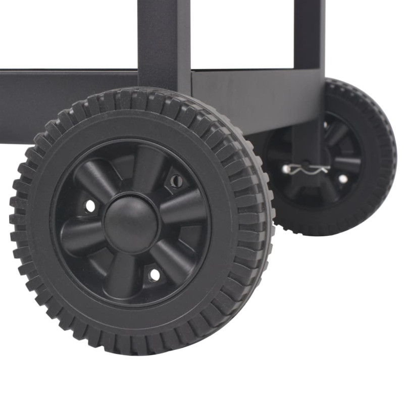 Grill węglowy z wędzarnią i dolną półką, czarny