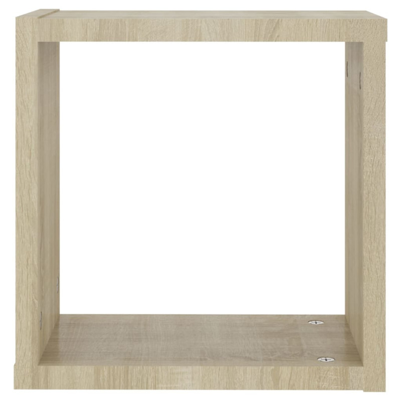 Półki ścienne kostki, 2 szt., dąb sonoma, 30x15x30 cm