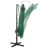 Parasol wiszący z LED i słupkiem, zielony, 300 cm