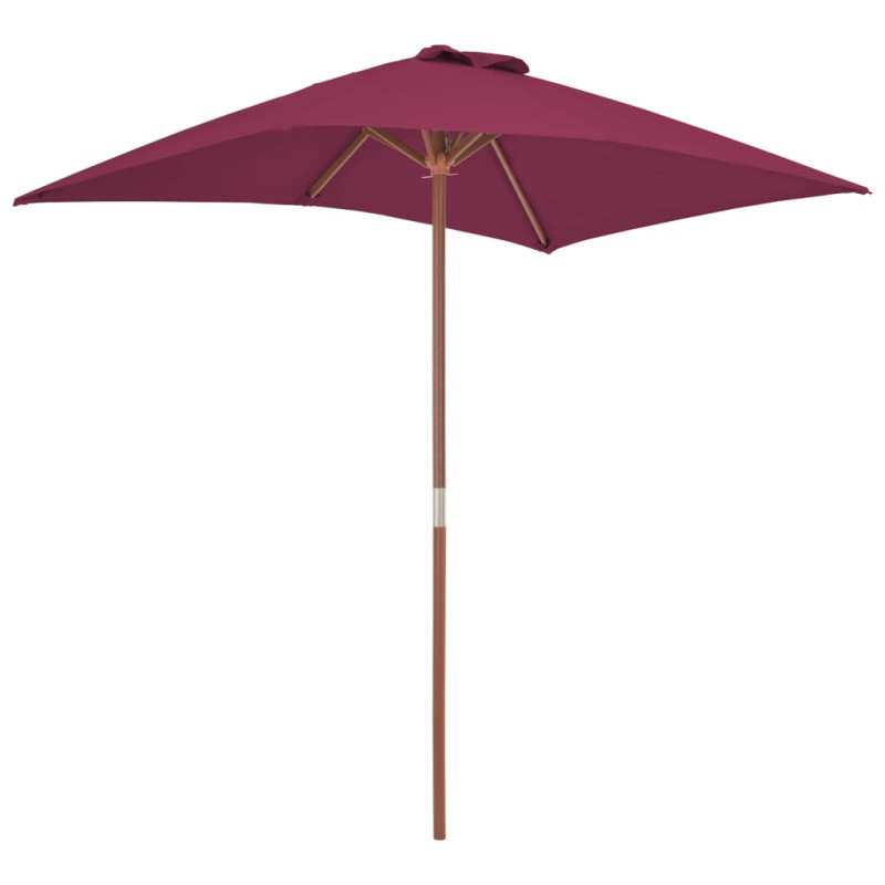 Parasol ogrodowy na drewnianym słupku, 150 x 200 cm, bordowy