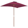 Parasol ogrodowy na drewnianym słupku, 150 x 200 cm, bordowy
