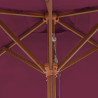 Parasol ogrodowy na drewnianym słupku, 150 x 200 cm, bordowy