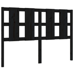 Wezgłowie łóżka, czarne, 145,5x4x100 cm, lite drewno sosnowe