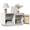 Szafka pod telewizor, biała, 74x35x44 cm, lite drewno sosnowe