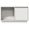 Szafka pod telewizor, biała, 74x35x44 cm, lite drewno sosnowe