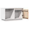Szafka pod telewizor, biała, 74x35x44 cm, lite drewno sosnowe