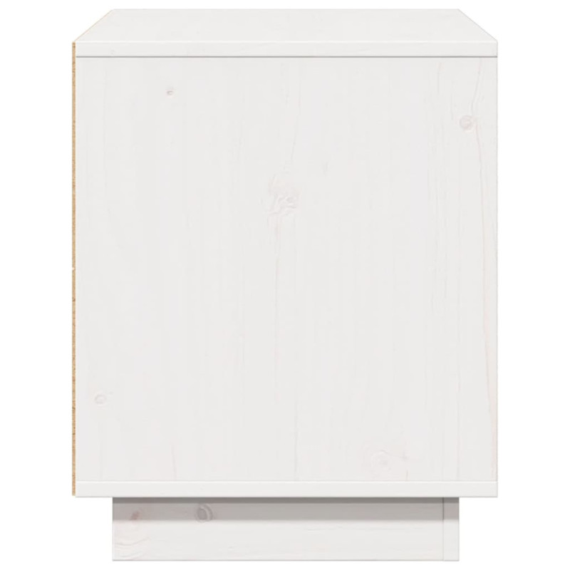 Szafka pod telewizor, biała, 74x35x44 cm, lite drewno sosnowe