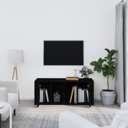 Szafka pod TV, czarna, 100x35x40 cm, materiał drewnopochodny