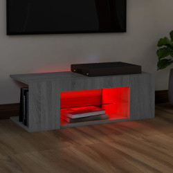 Szafka pod TV z oświetleniem LED, szary dąb sonoma, 90x39x30 cm