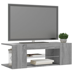 Szafka pod TV z oświetleniem LED, szary dąb sonoma, 90x39x30 cm