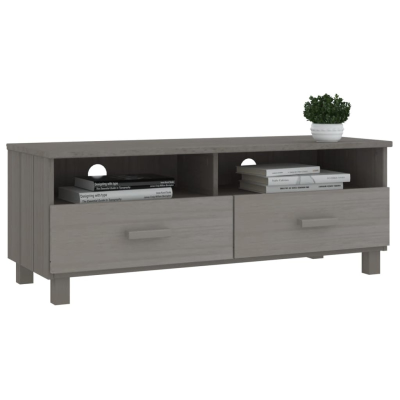 Szafka pod TV HAMAR, jasnoszara, 106x40x40 cm, drewno sosnowe