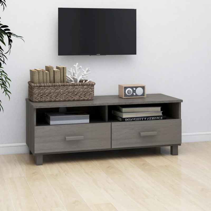 Szafka pod TV HAMAR, jasnoszara, 106x40x40 cm, drewno sosnowe