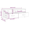Szafka pod TV HAMAR, jasnoszara, 106x40x40 cm, drewno sosnowe