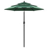 3-poziomowy parasol na aluminiowym słupku, zielony, 2 m