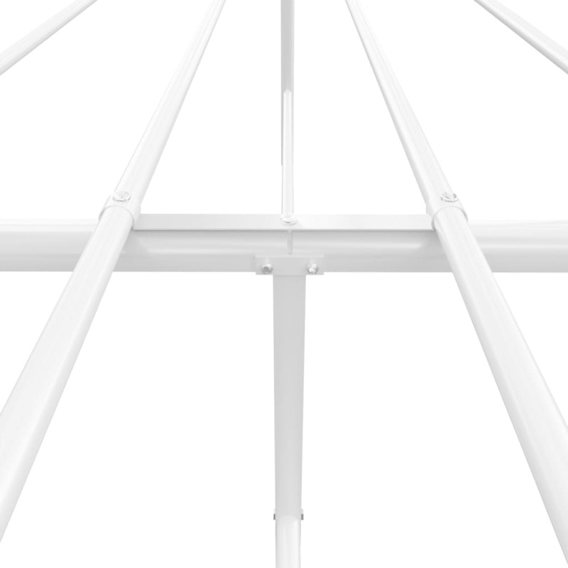 Metalowa rama łóżka z wezgłowiem, biała, 160x200 cm