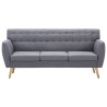 3-osobowa sofa tapicerowana tkaniną, 172x70x82 cm, jasnoszara