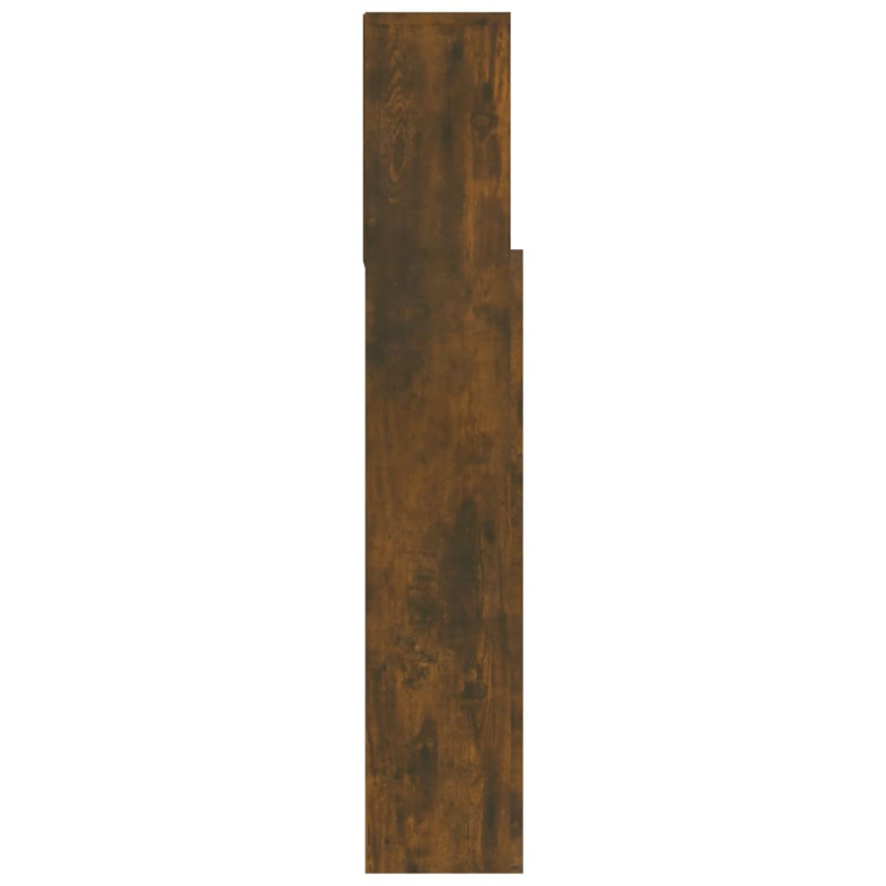 Wezgłowie łóżka z półkami, przydymiony dąb, 120x19x103,5 cm