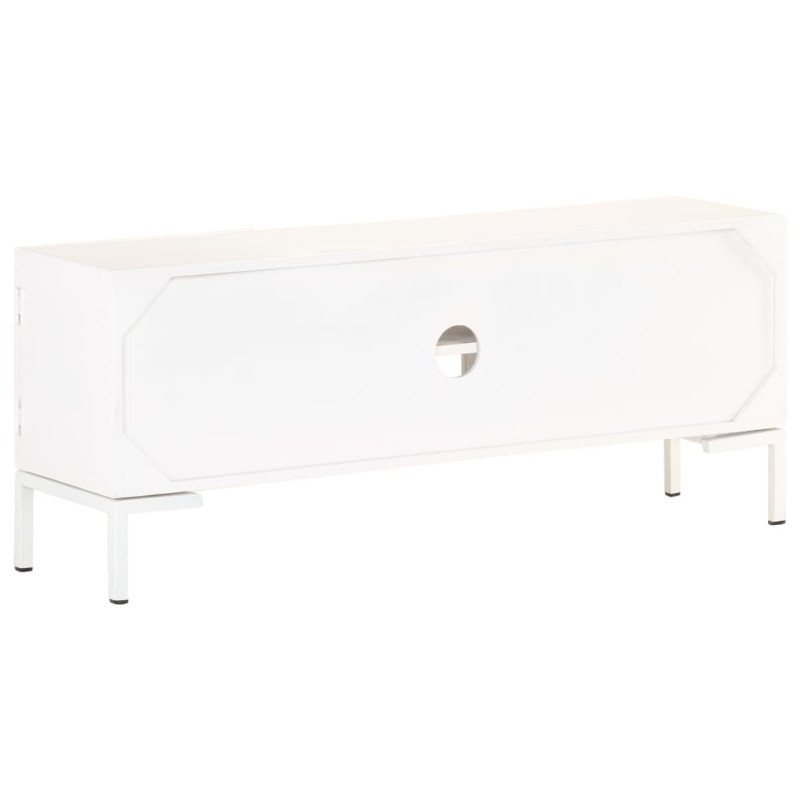Szafka pod TV, biała, 115x30x46 cm, lite drewno mango