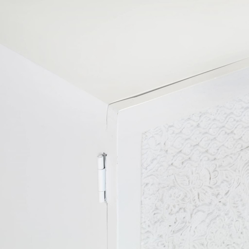 Szafka pod TV, biała, 115x30x46 cm, lite drewno mango