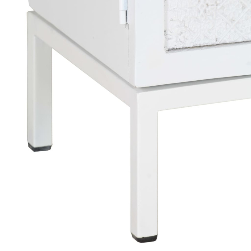Szafka pod TV, biała, 115x30x46 cm, lite drewno mango