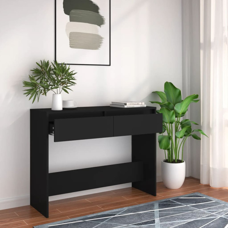 Stolik konsolowy, czarny 100x35x76,5 cm materiał drewnopochodny