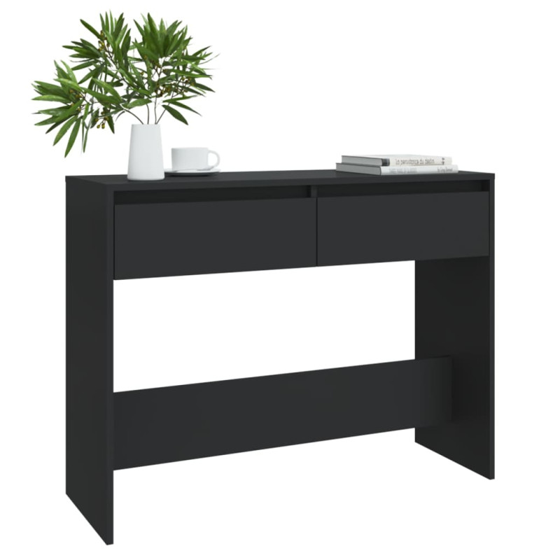Stolik konsolowy, czarny 100x35x76,5 cm materiał drewnopochodny
