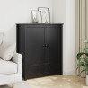 Szafka, czarna, 83x41,5x100 cm, lite drewno sosnowe