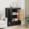 Szafka, czarna, 83x41,5x100 cm, lite drewno sosnowe