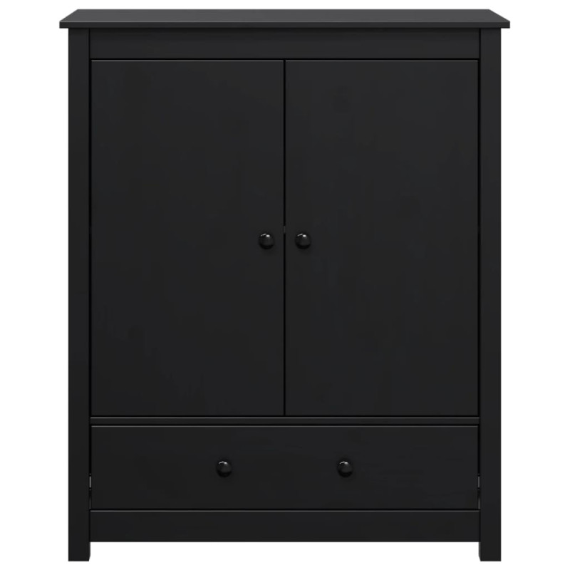 Szafka, czarna, 83x41,5x100 cm, lite drewno sosnowe