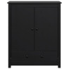 Szafka, czarna, 83x41,5x100 cm, lite drewno sosnowe